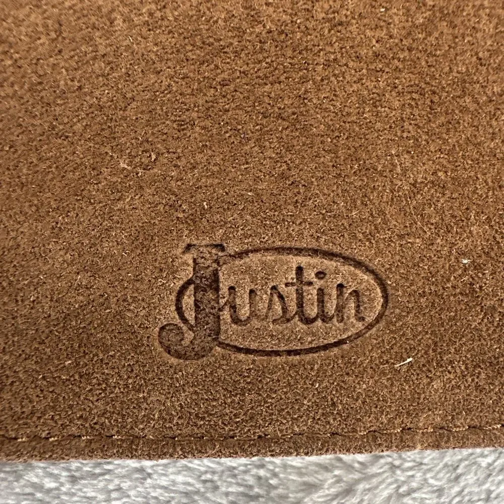 Justin Men's Wallet Bifold Brown Suede Leather Roughout RFID‎ Western Aztec NEW